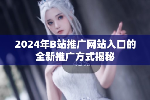 2024年B站推广网站入口的全新推广方式揭秘