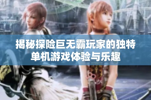 揭秘探险巨无霸玩家的独特单机游戏体验与乐趣