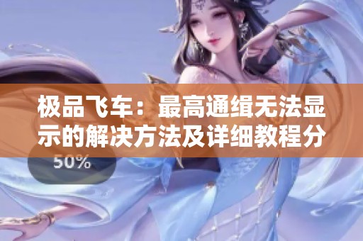 极品飞车：最高通缉无法显示的解决方法及详细教程分享