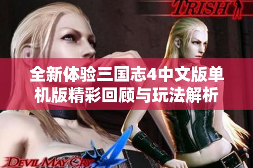 全新体验三国志4中文版单机版精彩回顾与玩法解析