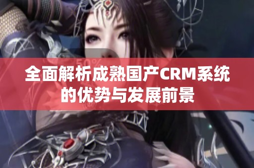 全面解析成熟国产CRM系统的优势与发展前景