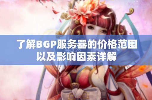 了解BGP服务器的价格范围以及影响因素详解