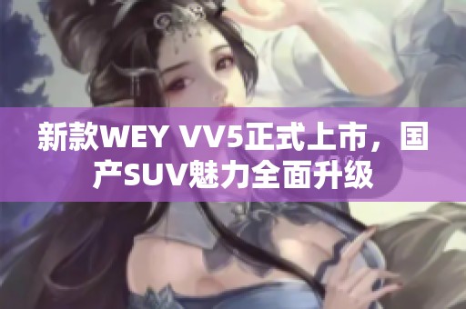 新款WEY VV5正式上市，国产SUV魅力全面升级