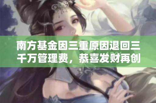 南方基金因三重原因退回三千万管理费，恭喜发财再创佳绩