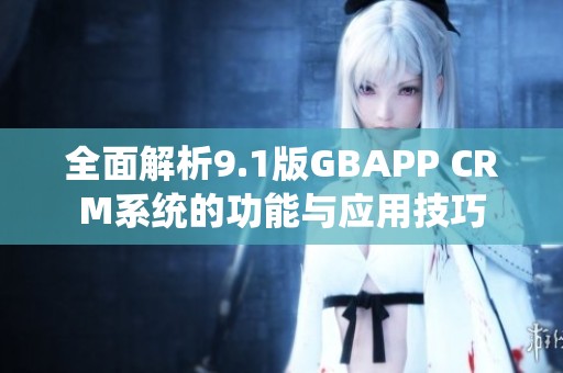 全面解析9.1版GBAPP CRM系统的功能与应用技巧