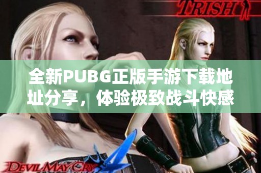 全新PUBG正版手游下载地址分享，体验极致战斗快感