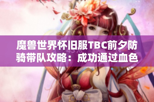 魔兽世界怀旧服TBC前夕防骑带队攻略：成功通过血色的关键技巧与策略