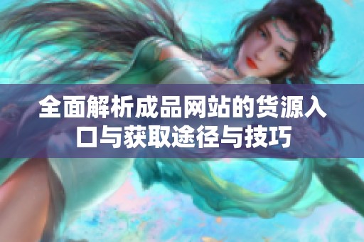 全面解析成品网站的货源入口与获取途径与技巧