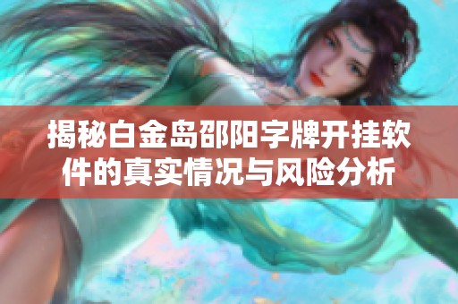 揭秘白金岛邵阳字牌开挂软件的真实情况与风险分析