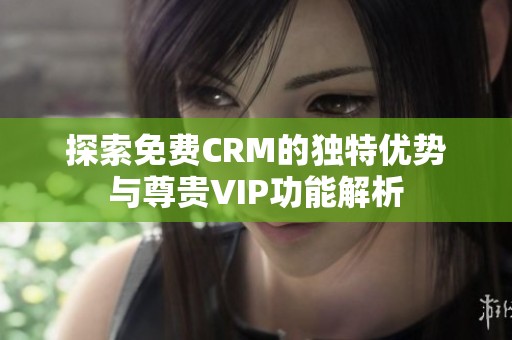探索免费CRM的独特优势与尊贵VIP功能解析