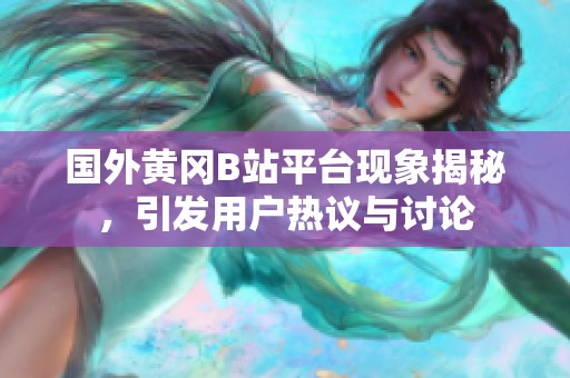 国外黄冈B站平台现象揭秘，引发用户热议与讨论
