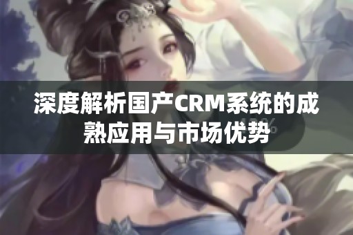 深度解析国产CRM系统的成熟应用与市场优势