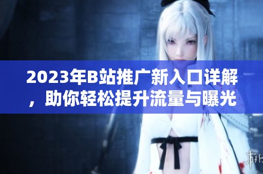 2023年B站推广新入口详解，助你轻松提升流量与曝光