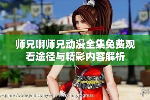 师兄啊师兄动漫全集免费观看途径与精彩内容解析