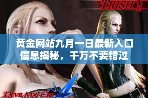 黄金网站九月一日最新入口信息揭秘，千万不要错过