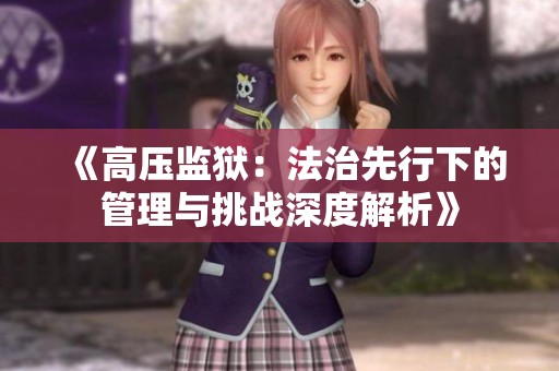 《高压监狱：法治先行下的管理与挑战深度解析》