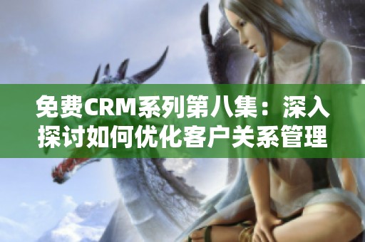 免费CRM系列第八集：深入探讨如何优化客户关系管理策略