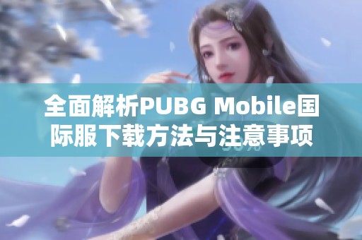 全面解析PUBG Mobile国际服下载方法与注意事项