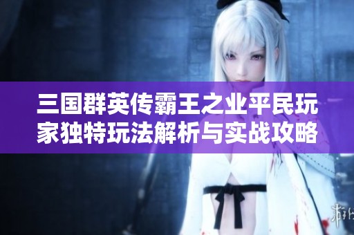 三国群英传霸王之业平民玩家独特玩法解析与实战攻略分享