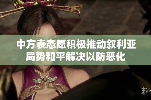 中方表态愿积极推动叙利亚局势和平解决以防恶化
