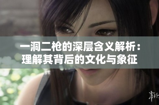 一洞二枪的深层含义解析：理解其背后的文化与象征