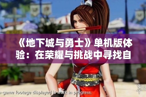 《地下城与勇士》单机版体验：在荣耀与挑战中寻找自我价值的旅程