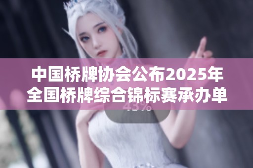 中国桥牌协会公布2025年全国桥牌综合锦标赛承办单位的相关信息