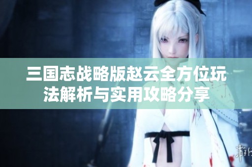 三国志战略版赵云全方位玩法解析与实用攻略分享