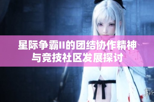 星际争霸II的团结协作精神与竞技社区发展探讨
