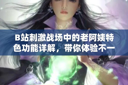 B站刺激战场中的老阿姨特色功能详解，带你体验不一样的游戏乐趣