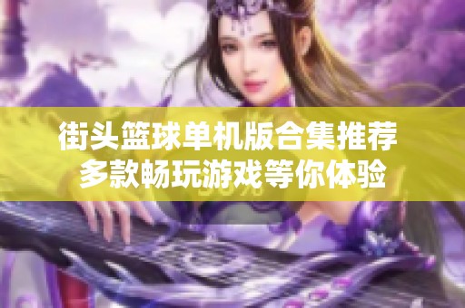 街头篮球单机版合集推荐 多款畅玩游戏等你体验