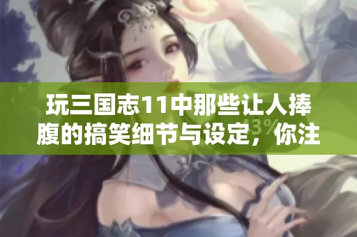 玩三国志11中那些让人捧腹的搞笑细节与设定，你注意到了吗