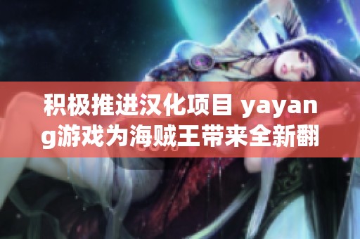 积极推进汉化项目 yayang游戏为海贼王带来全新翻译体验