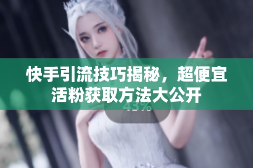 快手引流技巧揭秘，超便宜活粉获取方法大公开