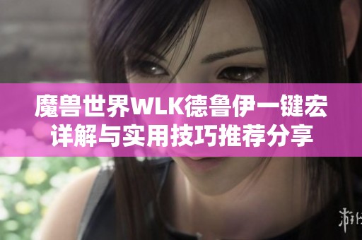 魔兽世界WLK德鲁伊一键宏详解与实用技巧推荐分享
