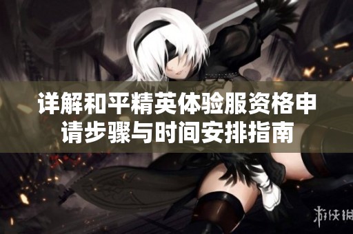 详解和平精英体验服资格申请步骤与时间安排指南